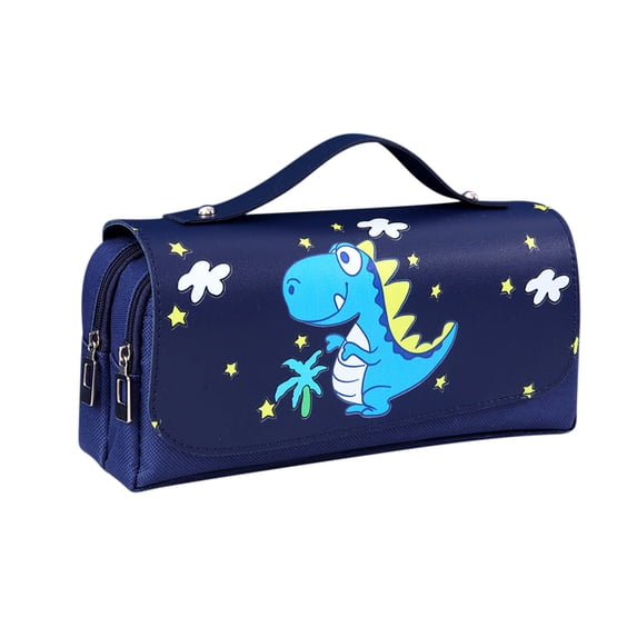 Loyerfyivos Astronaut Pencil Case Space Pencil Box Galaxy Pencil Case Astronaut Pencil Punch Blue Cartoon Pencil Holders Large Waterproof Capacity Storage Pencil Box with Compartments