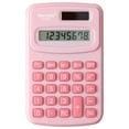 thumbnail image 1 of Loyerfyivos Basic Standard Calculators Small Digital Desktop Calculator with 8-Digit LCD Display, Battery Solar Power Smart Calculator Pocket Size for Kids for Home School,1pc (Pink), 1 of 8