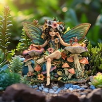 Loyerfyivos Bohemian Fairy Flower Pot Decoration, Fairy Planter Flower Pots, Fairy Garden Accessories, Handcrafted Acrylic Bohemian Flower Pot for Your Home or Garden (Mushroom Elf)