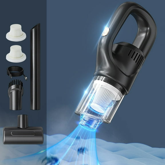 Loyerfyivos Car Vacuum Cleaner - Car Accessories - Small High Power Handheld Portable Car Vacuum w/Attachments, Cord & Bag - Detailing Kit Essentials for Travel, RV Camper