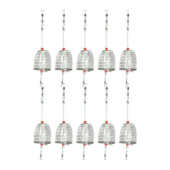 Loyerfyivos Carp Fishing Bait Cage: 10-Piece Stainless Steel Carp Rig Feeder - Catfish Bait Holder Fishing Rig Attachment