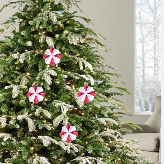 Loyerfyivos Christmas Candy Ornament Set 30 Pcs Plastic Peppermint Candy Cane Christmas Decorations Christmas Candy Lollipop Ornament Xmas Hanging Lollipop Pattern Decorations with Rope (E)