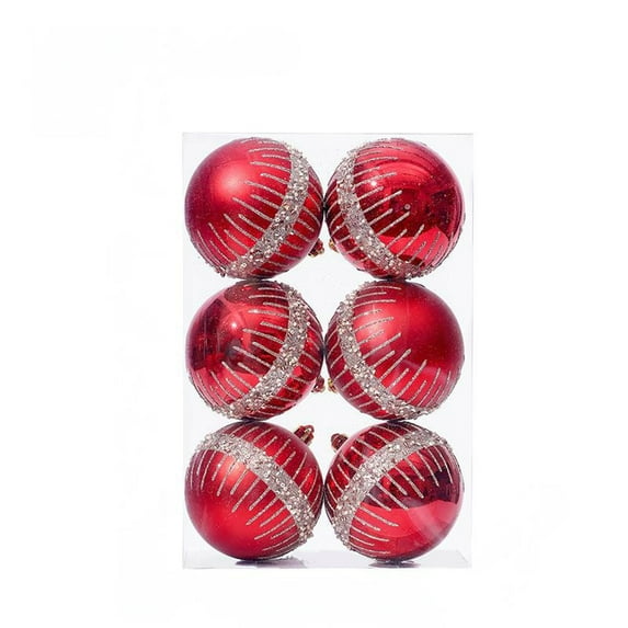 Loyerfyivos Christmas Decorations 8cm/6pcs Hand-painted Christmas Ball Ornaments For Christmas Tree