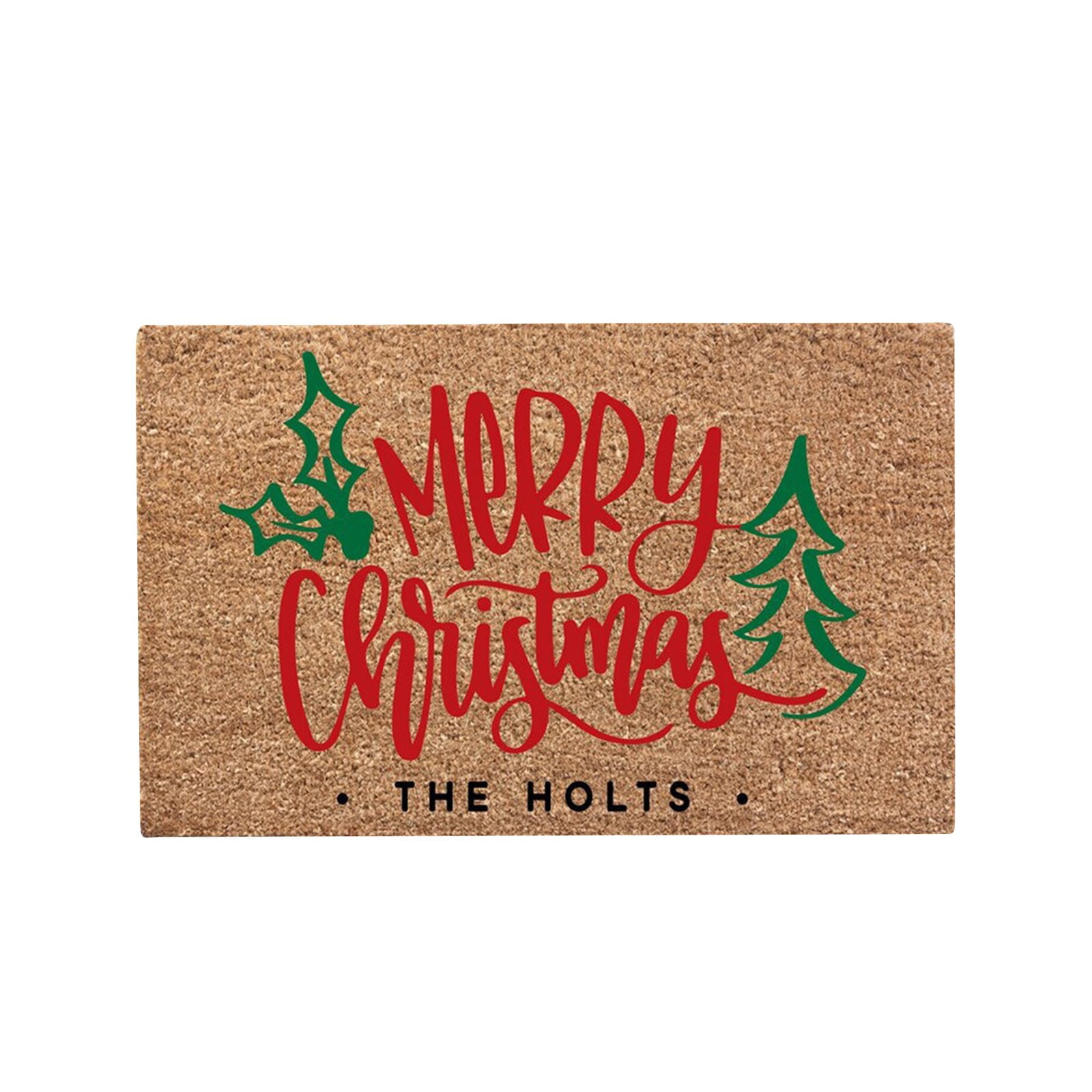 Loyerfyivos Christmas Door Mat Outdoor Mat for Front Door,Merry