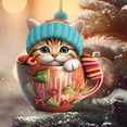 thumbnail image 1 of Loyerfyivos Christmas Ornaments Teacup Cat Decorations Kitten Kawaii Snowflake Hanging Christmas Ornaments 2024 Vintage Party Holiday Santa New Year for Mini Christmas Tree Supplies Merry Christmas, 1 of 8