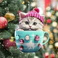 thumbnail image 1 of Loyerfyivos Christmas Ornaments Teacup Cat Decorations Kitten Kawaii Snowflake Hanging Christmas Ornaments 2024 Vintage Party Holiday Santa New Year for Mini Christmas Tree Supplies Merry Christmas, 1 of 8