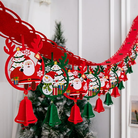 Loyerfyivos Christmas Scene Layout Decoration Banners Holiday Themed Living Room Window Display Bunting 10ft Christmas Garland Scene Layout with Hooks