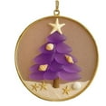 thumbnail image 1 of Loyerfyivos Coastal Sea Glass Christmas Tree Ornament - Handmade Beach, Themed Decor with Shells & Rope, Stocking Stuffer for Sea Lovers, Coastal Holiday Tree & Car Mirror Hanging (Purple), 1 of 4