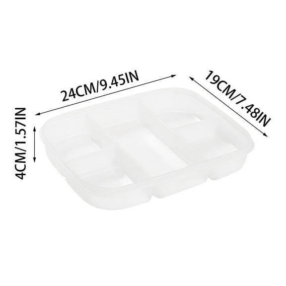 Loyerfyivos Divided Serving Tray with Lid & Handle, Portable Snackle Box, Storage Organizer - Charcuterie Container, with 5 Compartments, Veggies, Nuts, Snacks, Candy for Travel and Picnic