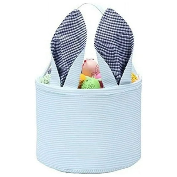 Loyerfyivos Easter Baskets for Kids Empty Easter Basket for Boys Girls with Bunny Tag Egg Basket Eater Gifts Basket Toddler Teens Babys First Easter Basket with Handle Blue