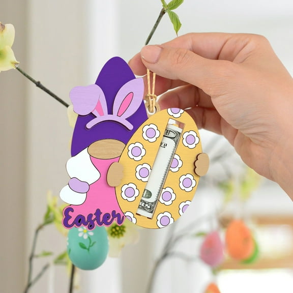Loyerfyivos Easter Bunny Money Holder For Cash Gift, Easter Gift Card Holder Basket Tag, Basket Stuffers For Toddler, Kids, Teens, Easter Gifts For Boy, Girl, Grandchildren, Easter Basket Decorations