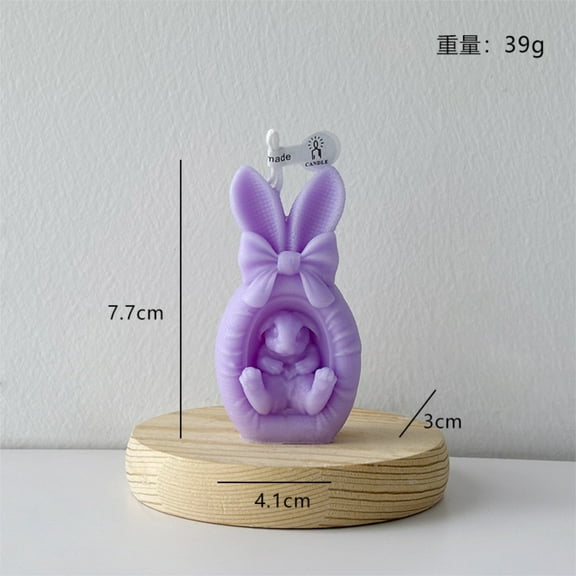Loyerfyivos Easter Bunny Scented Candle Pastel Easter Egg Soy Candles Spring Table Centerpiece Soy Rabbit Home Decor Gift for Table Home Bedroom Party Decoration