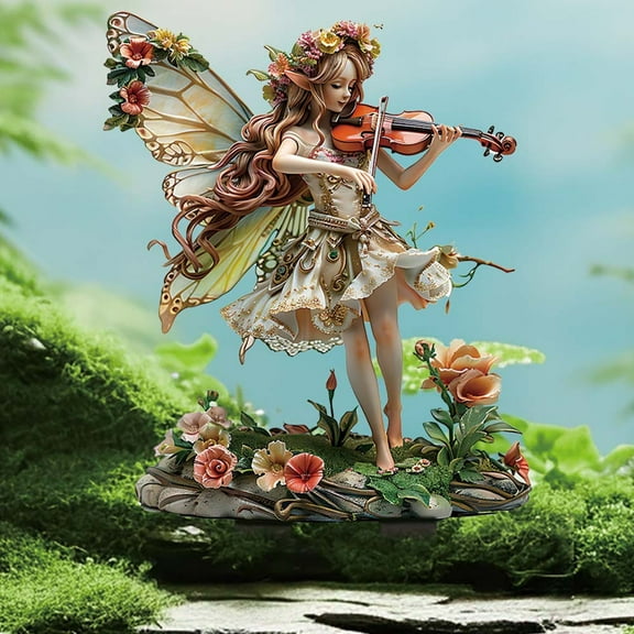 Loyerfyivos Fairy Flower Pot Decoration, Fairy Planter Flower Pots, Fairy Garden Accessories, Handcrafted Acrylic Bohemian Flower Pot for Your Home or Garden (Green Elf)