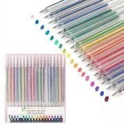 Loyerfyivos Glitter Gel Pens 1.0mm Metallic Vibrant Sparkle Colorful Pen 18 Colors for Coloring Calligraphy Cards Journal Drawing