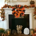 thumbnail image 1 of Loyerfyivos Halloween Door Decorations Home Outside Hello Signs Decor Welcome, Halloween Wreaths for Door Outdoor Indoor Window Thanksgiving Garland Yard Hanging Vintage Maple Leaves Wreath Decor, 1 of 6