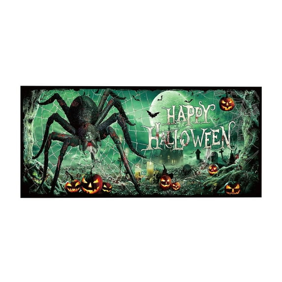 Loyerfyivos Halloween Garage Door Banner 83.8*192 IN Halloween Skeleton Pumpkin Garage Door Cover Halloween Garage Door Decoration Large Halloween Scary Garage Backdrop for Halloween Decoration