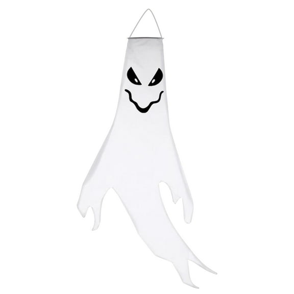 Loyerfyivos Halloween Ghost Windsocks, Solar Powered Glowing Halloween Outdoor Hanging Windsocks, 61 Inch Spooky Halloween Light Up Ghost Decorations for Door Window Tree Yard Porch Party, G