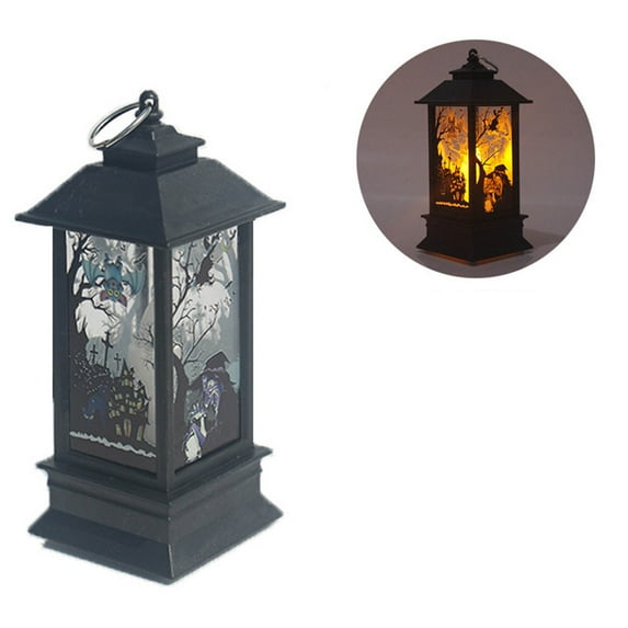 Loyerfyivos Halloween Lantern - Halloween Candle Lantern Decoration LED Light, Portable Halloween Lantern LED Hanging Lamp