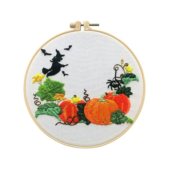 Loyerfyivos Halloween Skull Embroidery Kit for Adults Beginner, Cross Stitch Kits for Embroidery Starters with Skull Patterns Includes: Fabric * 1, Thread * 1, Drawing * 1, Needle * 3