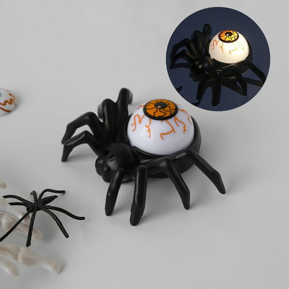 Loyerfyivos Halloween Spider Eyeball Lights, Small Independent Scary Light up Spider Decorations for Indoor/Outdoor Decor, Party, Yard, House Décor