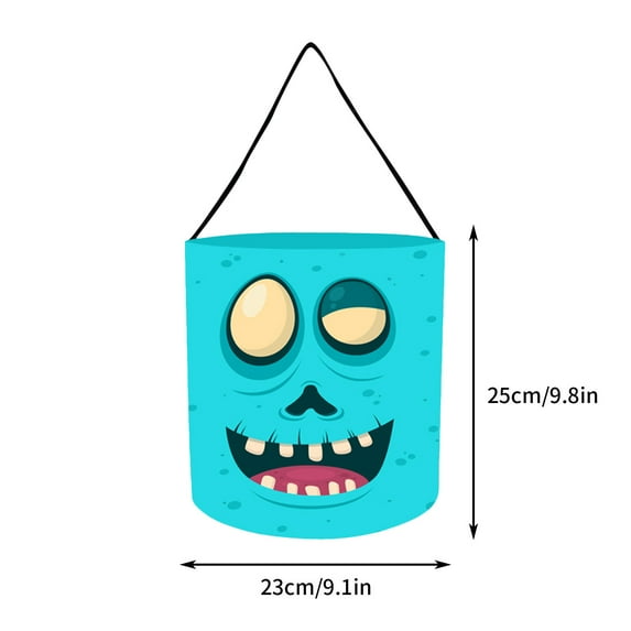 Loyerfyivos Halloween Trick or Treat Bags Halloween Candy Bags Goodie Bags Candy Bags Multipurpose Reusable Goody Bucket for Kids Halloween Party Supplies, 1pc (zombie)