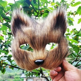 Werewolf Half Face Mask Adult Brown Werewolf Half Face Mask Adult Brown