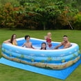 thumbnail image 1 of Loyerfyivos Inflatable Swimming Pool Ground Cloth, 338*239cm Full-Sized Large Inflatable Family Pool Ground Cloth, Summer Water Party, Outdoor, Garden Backyard, Suitable for Kids and Adults, 1 of 8