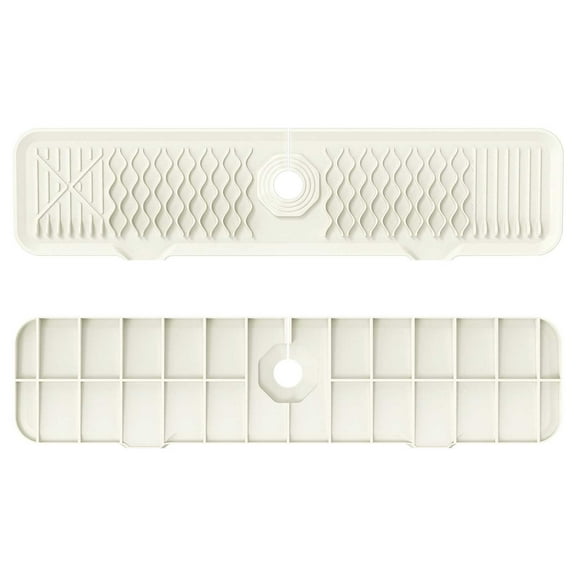 Loyerfyivos Kitchen Sink Splash Guard,Upgrade 24 Inch Silicone Material Protects Faucet Handle from Dripping Water, Tray Mat for Sponge, Hand Soup and Other Kitchen Gadgets, Easy to Clean & Install