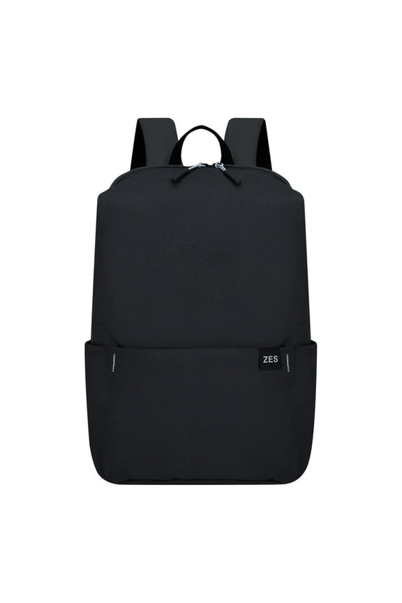 Lightweight Backpack for School, Classic Basic Water Resistant Casual Daypack for travel with Bottle Side Pockets, 11*6*17inch (Black)