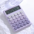 thumbnail image 1 of Loyerfyivos Mechanical Calculator,Pink Calculator Cute 12 Digit Large LCD Display Big Round Button Calculator Use as Office Calculators Desktop 15°Tilt Screen for Kids Calculator (Purple), 1 of 9