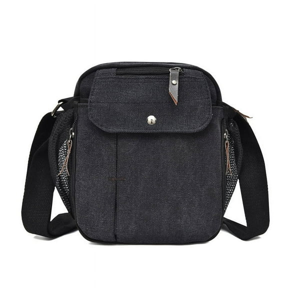 Loyerfyivos Men's Canvas Small Messenger Bag,Casual Shoulder Bag for Men Women,Chest Bag Travel Carry Bag,Multi-pocket Purse