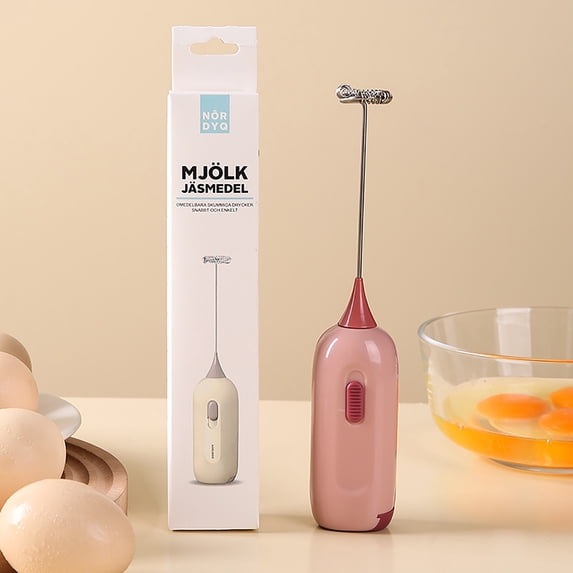 Loyerfyivos Milk Frother, Handheld Electric Foam Maker Waterproof Detachable Steel Whisk Drink Mixer Foamer for Lattes, Cappuccino, No Stand