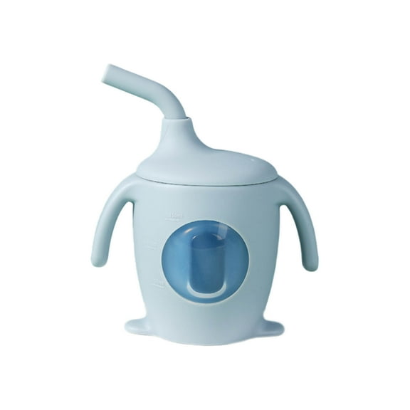 Loyerfyivos Mini Mushie Sippy Cups - Silicone Straw Cup For Baby, Toddlers - Cup Training with Lids Covers and Soft Grip Handle - Transition Mushie Straw Cup - BPA Free - Set of 1 Silicone