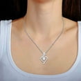 thumbnail image 1 of Loyerfyivos Mother's Day Gift, S925 Sterling Silver Heart Pendant Necklace, Micro Pendant Heart Two Tone Necklace Fashion Jewelry (White Diamonds), 1 of 7