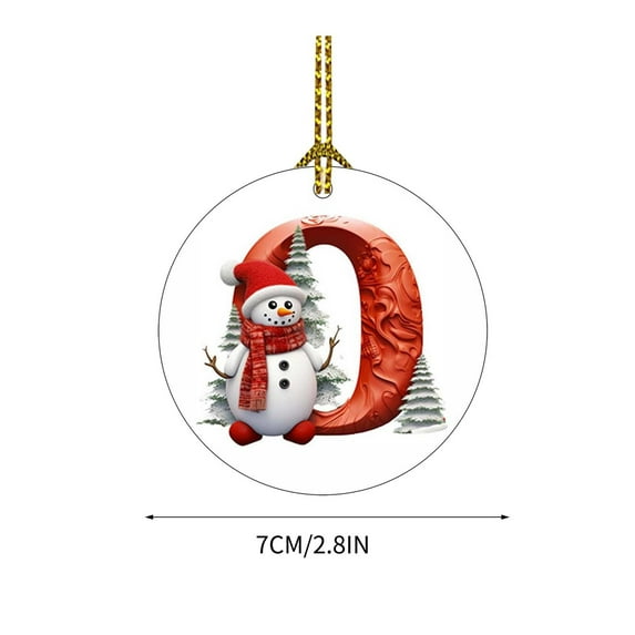 Loyerfyivos New Letter Ornaments for Christmas Tree,Christmas Letters Ornaments A to Z Ornament Letters Decorative Hanging Xmas Alphabet Letters for Christmas Tree DIY Craft Christmas Ornaments (O)