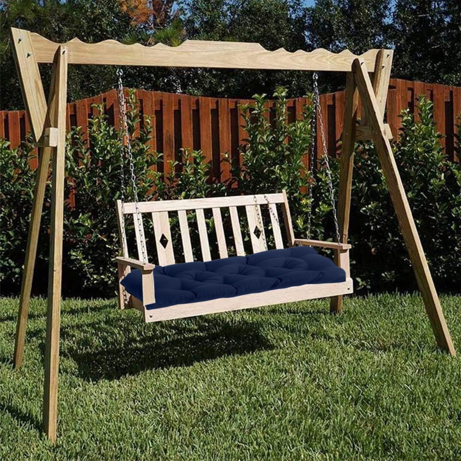 Loyerfyivos Outdoor Cushions for Patio Furniture, Porch Swing Cushions 2-3 Seater, Thicken Outdoor Bench Cushion with Backrest and Ties, Swing Cushions Replacement for Patio,Backyard and Garden