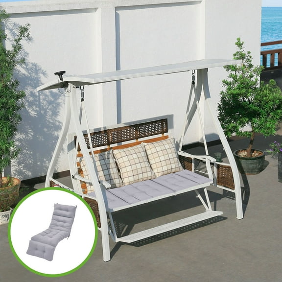 Loyerfyivos Outdoor Lounger Cushion Antis Splashs Waterproof Sunproof Hotel Beach Chair Seat Cushion Hanging Basket Swings Rope Singles Lounger Cushion