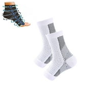 Loyerfyivos Plantar Fasciitis Socks, Neuropathy Compression Ankle Socks, Arch Support Socks, Heel Spur Relief Products Leg & Foot Supports Night Sock(White,L)