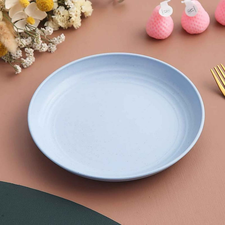 Loyerfyivos Plastic Plates Reusable 6 Inch Unbreakable Deep Dessert Dinner Plates BPA free and Eco Friendly Dishwasher and Microwave Safe Round Dinnerware Plates Household Fruit Snack Plat Snack Walma...