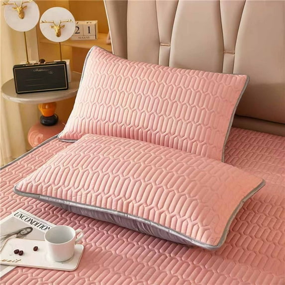 Loyerfyivos Rubber Pillow Cases Queen Size - Rubber Pillowcases Queen Size, Cooling Pillow Cases for Sleeping, Rubber Pillow Covers - Pink