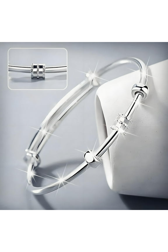 S925 Sterling Silver Bracelet for Women Shining Fashion Simple Adjustable Bracelets Bangle Bracelets Gifts Birthday Christmas Thanksgiving Day Valentine