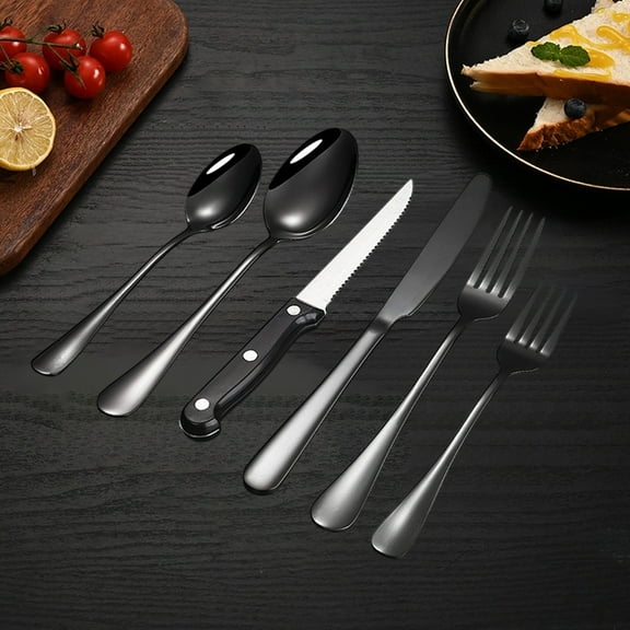 Loyerfyivos Stainless Steel Western Cutlery Dinner Spoon Hotel Steak Knife Household Knife Fork Spoon Fork Cutlery