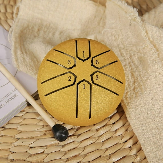 Loyerfyivos Steel Tongue Drum Rain Chime,Rain Drum for Outside,Rain Drum Instrument for Outside,Steel Tongue Drum Rain Chime Waterproof,Steel Tongue Drum 3 Inches 6 Notes,Mini Handpan Drum (Black)