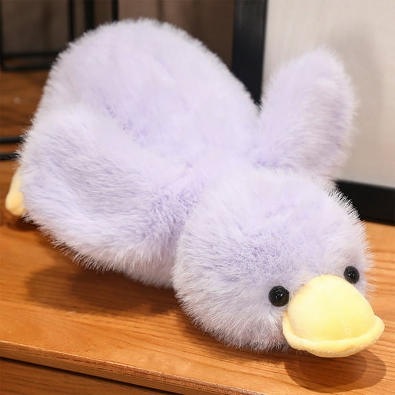 Loyerfyivos Stuffed Duck, Plush Stuffed Duck Toy,Weighted Plush Cute Duck Stuffed Animals,Huggable,Duck Plush Pillows Lying Duck Plush Toy Purple Duck Plushie Gifts for Kids Christmas Valentine's Day