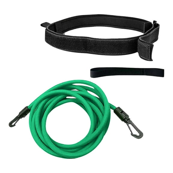 Loyerfyivos Swim Tether Stationary Swimming, 4M Swimming Tether Belts, Swim Tether for Pool, Pool Harness, Swim Resistance Belt, Swim Training & Exercise, Swim Belt for Adults(Green)
