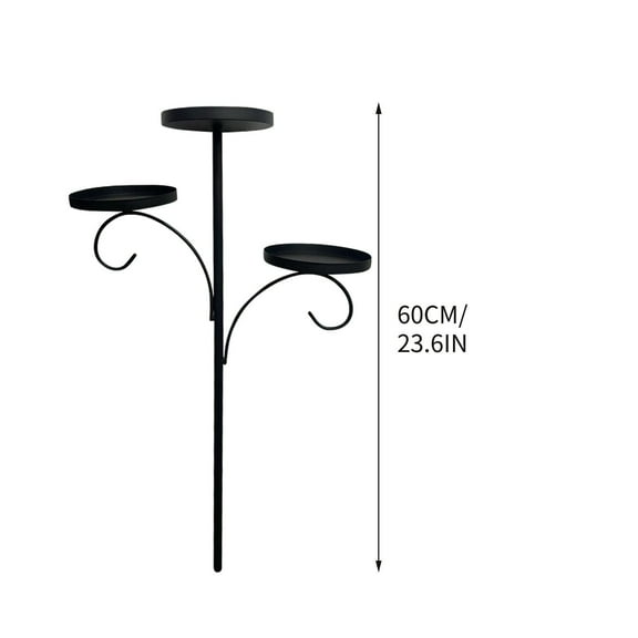 Loyerfyivos Triple Tree Topper | Candle Holder Tree Topper | Tree Topper Base Holder | Unique Christmas Tree Topper for Candles | Black Candelabra Tree Topper Stand with 3 Levels to Display Candles