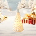 thumbnail image 1 of Loyerfyivos White Ceramic Christmas Trees, Light Up Porcelain Christmas Tree, Matte White Small Xmas Tree with Lights, Tabletop Tree Figurines for Modern Home Decoration, DIY Village, 1 of 6