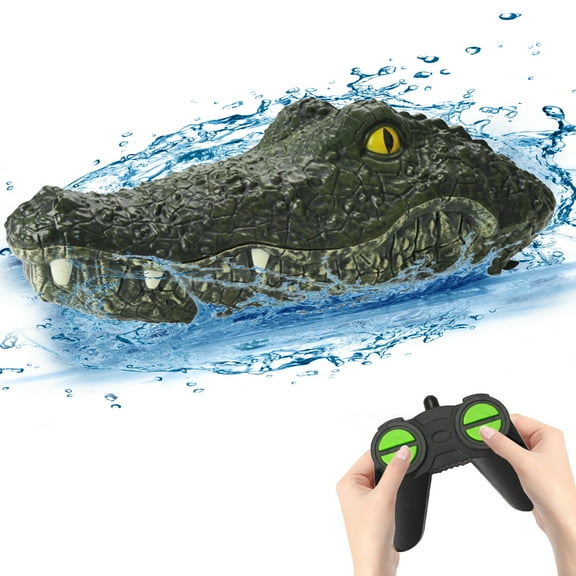 Loygkgas New Waterproof RC Boat 2.4GHz Simulation Alligator Head Prank Toy with Battery