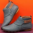 thumbnail image 1 of LoyisViDion Autumn Winter Women's Ankle Boots Round Toe Low Wedge Heel Boots Casual Shoes Blue 9(42), 1 of 4