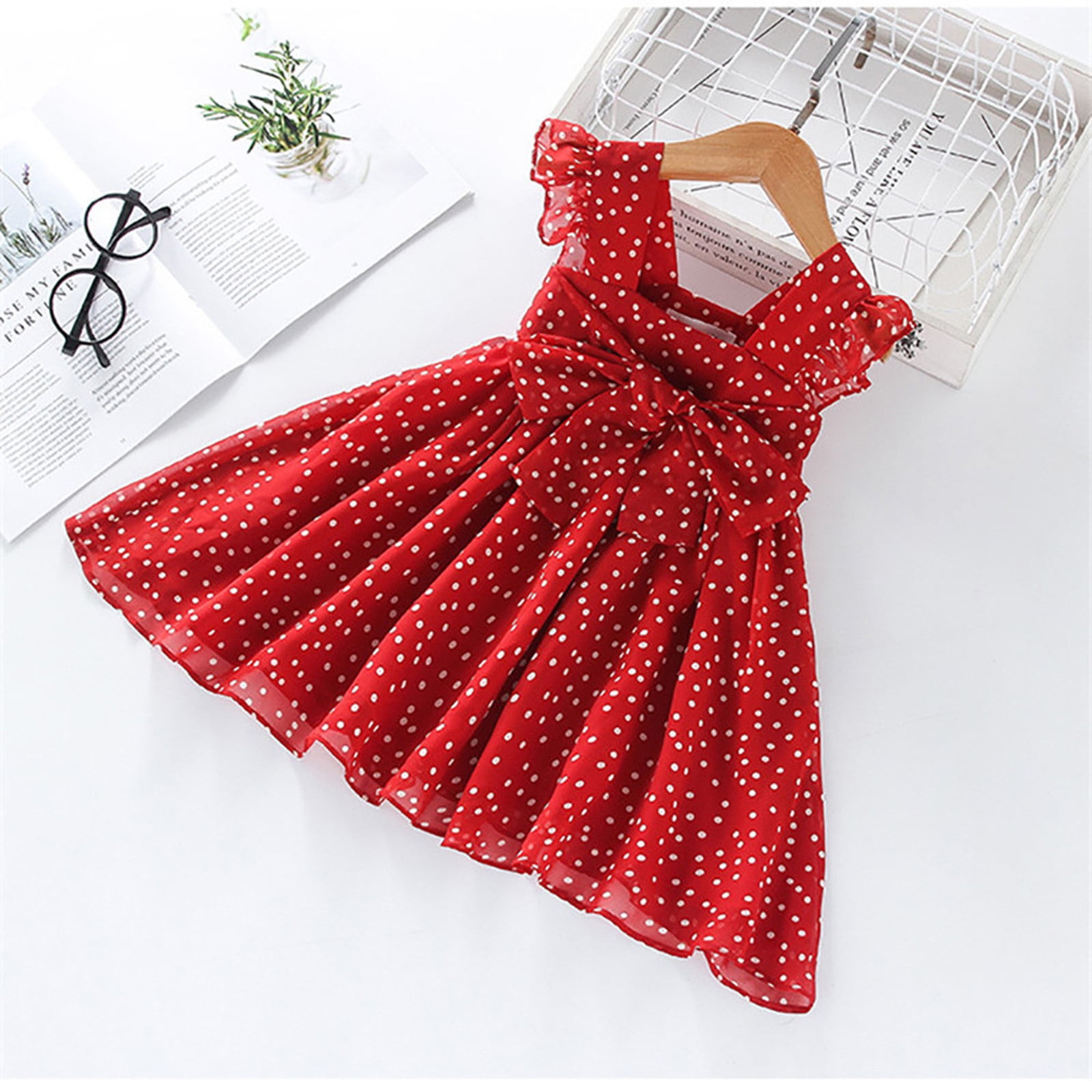 LoyisViDion Baby Girls Dress Clearance Summer Girls Bowknot Dress